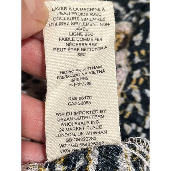 Free People Women’s L Tunic Top Mini Dress Steal The Sun Print Light Pink Boho - Picture 11 of 15